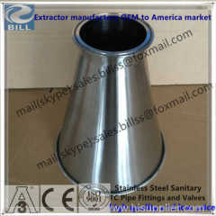 Sanitary Stainless Steel Reducer Hopper with rounded bar