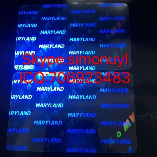 US state ID overlay Maryland State ID hologram sticker with UV driving license