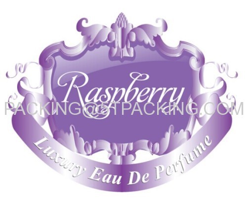 Raspberry Purple Embossed Luxury Perfume Bottle Labels