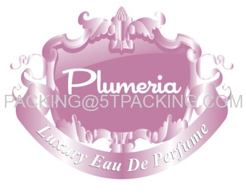 Plumeria Pink Embossed Labels for High End Bottled Perfume