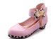 Round toe bowtie decorated velcro children shoes