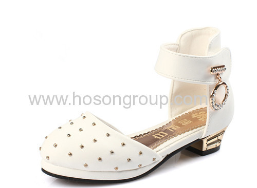 Children studded ankle strap dress shoes