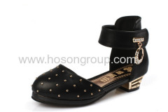 Children studded ankle strap dress shoes