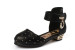 Children studded ankle strap dress shoes