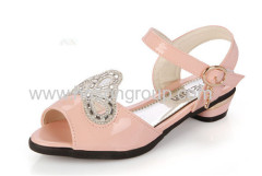 Girls peep toe buckle strap dress shoes