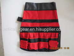 black and red barrel bag