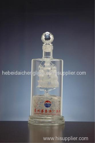 special frosted beverage glass bottles wine whisky rum vodka glass bottles China factory