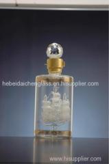 Old design refillable print flower 750ml glass wine bottle for wholesale free sample