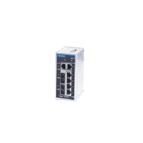 2 100M FX + 6 10/100M RJ45 Din Rail Industrial network switch