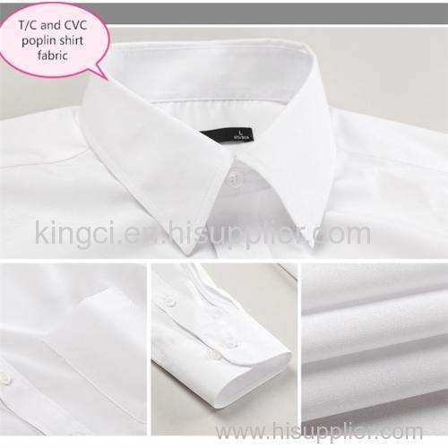 CVC55/45 White Poplin Shirt Fabric
