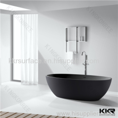 Acrylic solid surface soaking bathtub black freestanding bath