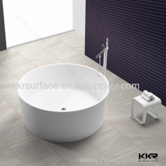 new design solid surface freestanding type round shower bathtub