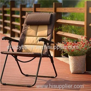 Adjustable Folding Steel Arm Sling Garden Chair Beach Chair Padded