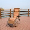 Zero Gravity Chair Folding Recliner Patio Lounger Bamboo Oxford Fabric Mixed