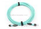 12 Fiber Optic Patch Cord Aqua Color MPO - MPO LSZH SM / MM For Broadband