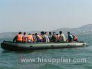 Black Inflatable Sport Boat PVC / Hypalon Handmade Ferry Boat With High Capacity