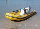 Fiberglass Hull Small Rib Boat 3.9 M Yellow Dimensional Stability With Boat Trailer