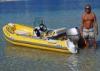 Yellow Small Rib Boat Outside PVC Layer Fiberglass Hull 390cm With Canopy
