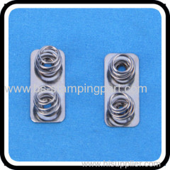 Customized Iron battery contact with two spring on one plate with nickel plated