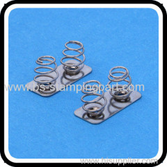 Customized Iron battery contact with two spring on one plate with nickel plated