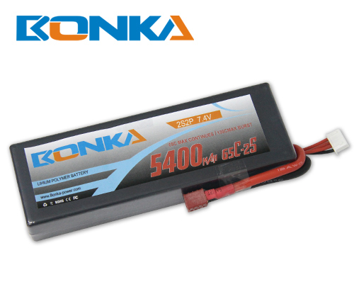 Bonka 5200mAH 65C 2S2P 7.4V Lipo battery Packs-R/C Car