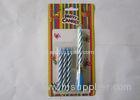 Blue Striped Birthday Musical Candle Singing Song For Christmas Party Decorations