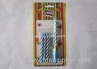 Blue Striped Birthday Musical Candle Singing Song For Christmas Party Decorations