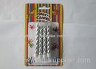 Safe Funny Silver Shine Swirl Birthday Candles Flameless With Holders Candles