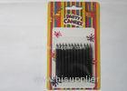 Black Flameless Smooth Slim Taper Candles Eco - Friendly Birthday Cake Decoration
