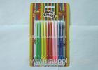 Household Thin Birthday Candles / Smokeless Pillar Candles Various Colors