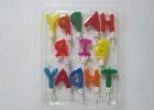 Multi Colored Disposable Letter Birthday Candles 1.26 Inch Height For Cakes