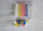 Smokeless 24Pcs Striped Spiral Birthday Candles Colorful Birthday Bougie