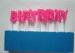 Pink Letter Birthday Candles 13 Pcs / Pack Odorless With White Dots Decoration