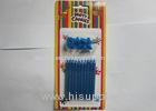 Novelty Blue Glitter Birthday Candles 10 Pcs / 14.3g No Somke SGS Approval