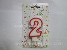 Parties Decoration Number 2 Birthday Candle Red Outline With Long Burning Time
