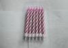 Purple Twisted Wax Spiral Birthday Candles 12 Pcs / 29.4G For Home Decoration