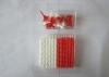 Stripped Wax Unscented Pillar Candles Lovely White Red Dia 0.5 cm 6 cm Height