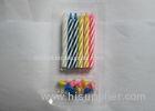 Biodegradable Fancy Striped Birthday Candles Non Toxic Dia 0.75cm
