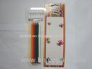 Glossy Long Thin Birthday Candles Non - Spirial 12Pcs / Pack With Holders