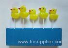 5Pcs Cute Home Custom Birthday Candles Yellow Duck Shape Party Decoration