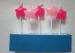 Star Shape Pick Candles Rose Red Pink Birthday Cake Decoration 5 Pcs / Set