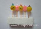 Cartoon Smiley Face Pick Candles Smokeless with Paraffin Wax Material