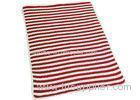 Environmentally Friendly Polyester Baby Blanket Red Stripe 48*48
