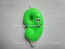 Smile Face Green Number Birthday Candles No.9 Shape 6.7cm Height With Holder