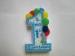 Blue Number 1 Candle Colored Balloons Decorated 69.81.8 cm For Child Party