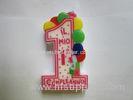 Red Outline Number 1 Birthday Candle Balloons Letter With Star Decoration