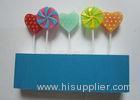 Disposable Colorful Lollipop Unique Birthday Cake Candles Food Grade For Children Party