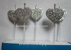 Silver Glitter Birthday Candles Heart - Shaped For Valentine'S Day Decoration