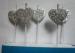 Silver Glitter Birthday Candles Heart - Shaped For Valentine'S Day Decoration