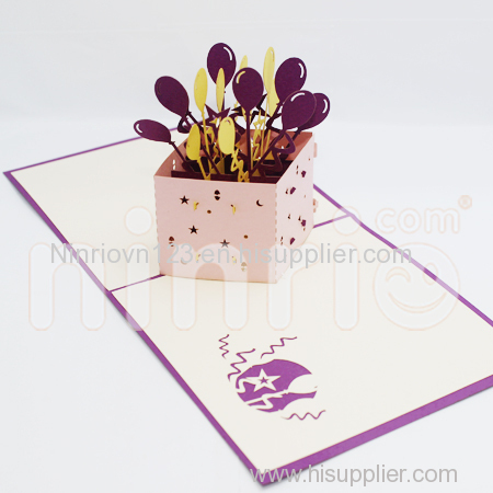 Balloons box Pop Up Card Handmade Greeting Card